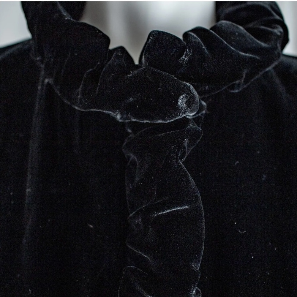 Lafayette 148, NewYork, black, Ruffle, cropped, velvet feminine jacket, career - Picture 8 of 10